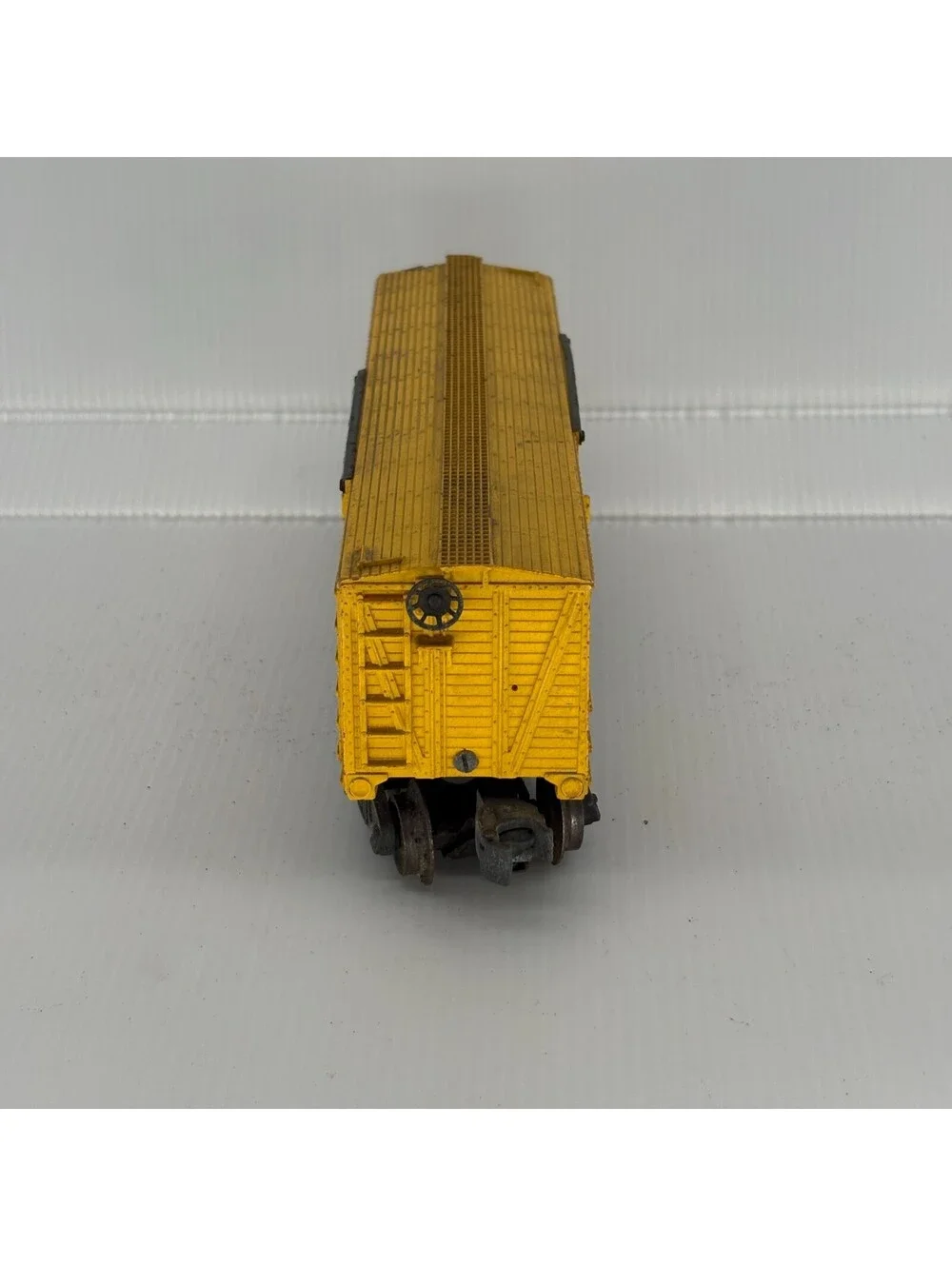Vintage Lionel 6656 Yellow Lionel Lines O Gauge Stock Car Metal Made In USA